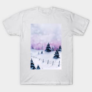 Winter landscape Christmas watercolor T-Shirt